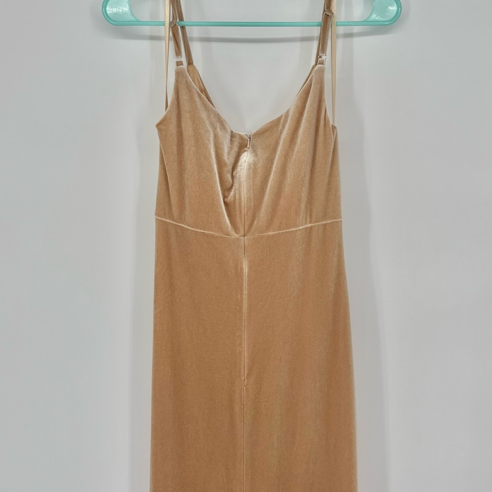 Revelry Skye Velvet Bridesmaid Dress Champagne Gold - Picture 6 of 11